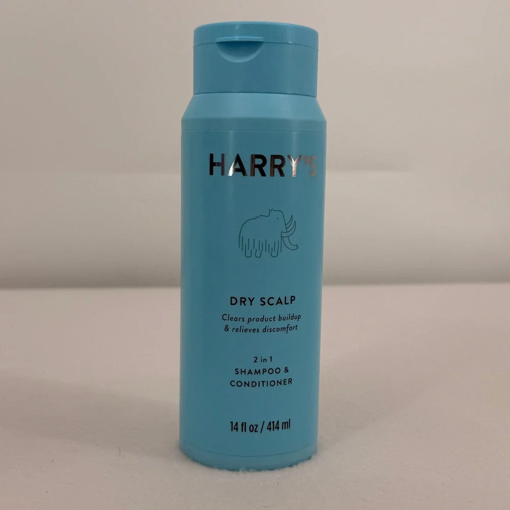 Harrys Dry Scalp 2 in 1 Shampoo and Conditioner 14 fl oz Blue Bottle
